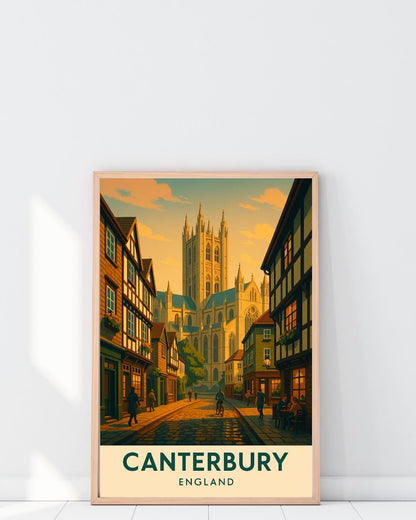 Canterbury Poster, Canterbury Wall Art, Britain Wall Art, Canterbury Travel Print, Canterbury, Wedding Gift, Birthday Present, Travel Decor