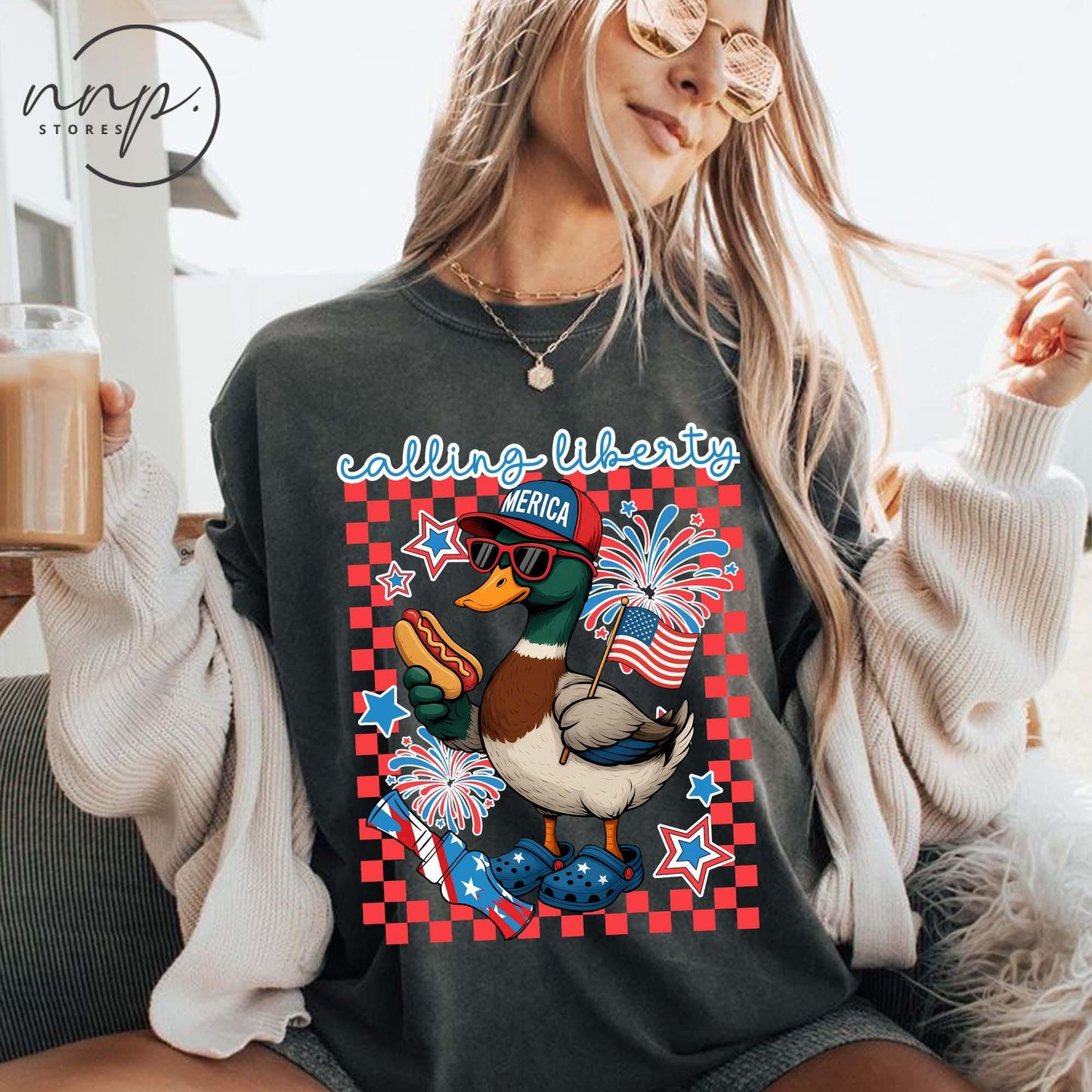 Comfort Colors® Duck hunting 4th July Calling Liberty shirt, 4th Of July Shirt, Patriotic Shirt, Funny Duck Shirt, Independence Day Tee