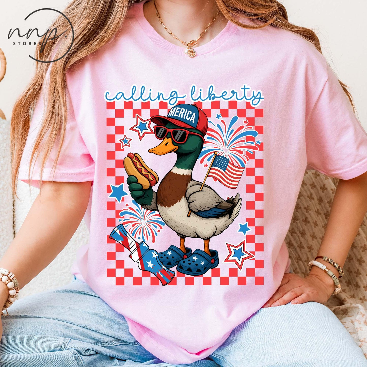 Comfort Colors® Duck hunting 4th July Calling Liberty shirt, 4th Of July Shirt, Patriotic Shirt, Funny Duck Shirt, Independence Day Tee