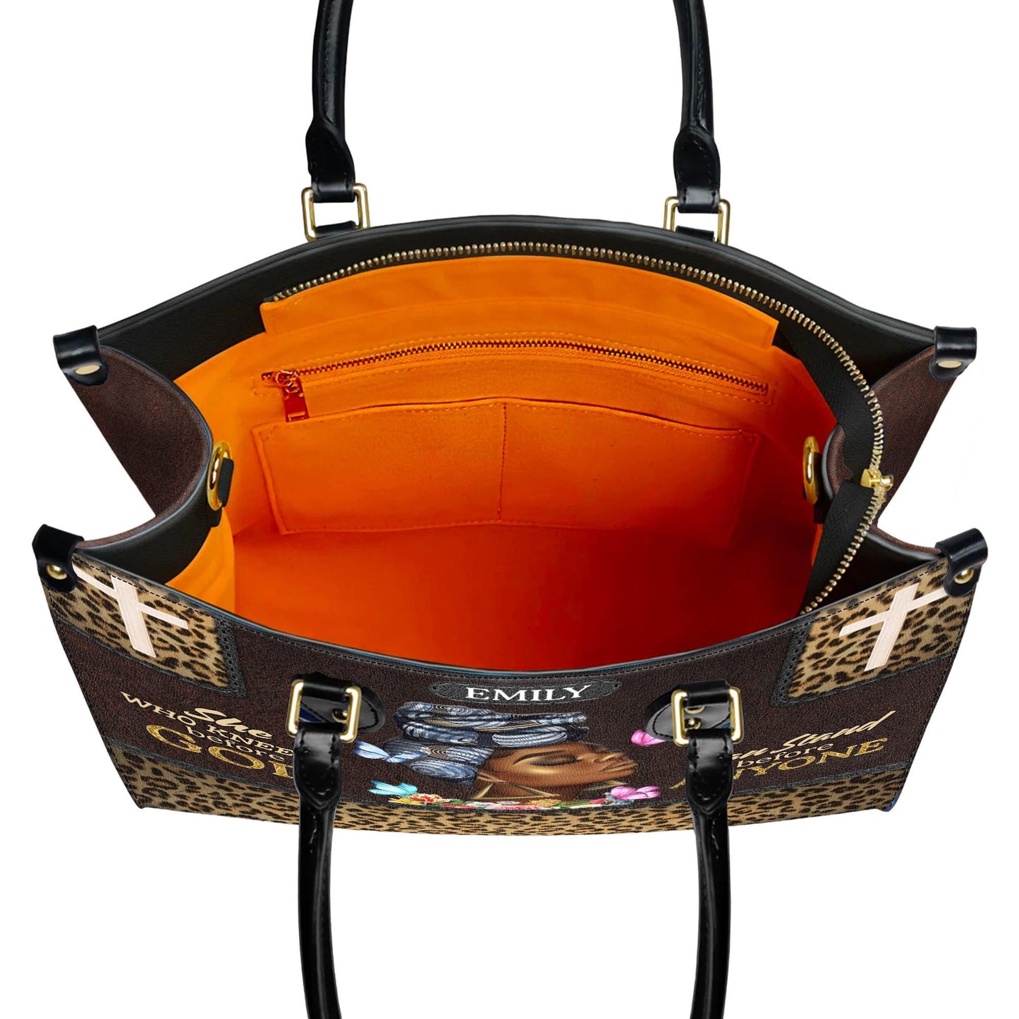 African American Faith Leather Bag, Personalized God-Inspired Handbag, Custom Christian Gift for Women of Color
