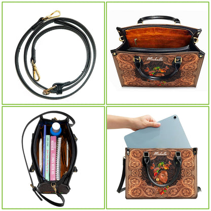 Personalized African American Faith Leather Handbag, Customizable Inspirational Handbag, Handbag for African American Women