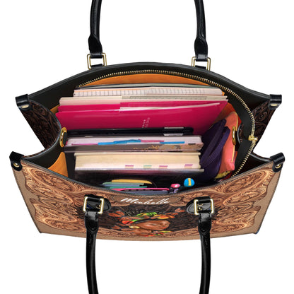 Personalized African American Faith Leather Handbag, Customizable Inspirational Handbag, Handbag for African American Women