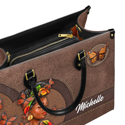 African American Empowering Christian Handbag, Personalized Leather Handbag, Inspirational Faith Design for African American Women