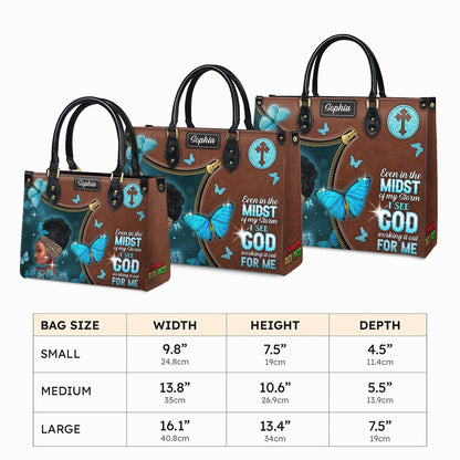 African American Personalized Leather Handbag, Inspirational Christian Purse | Empowerment Design for Strong Women