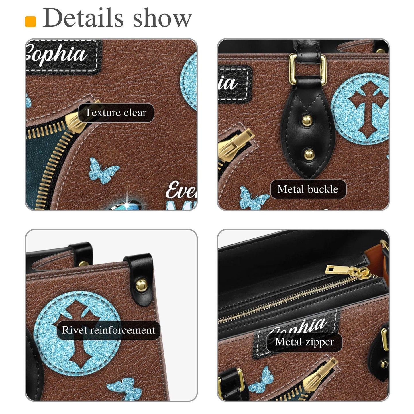 African American Personalized Leather Handbag, Inspirational Christian Purse | Empowerment Design for Strong Women