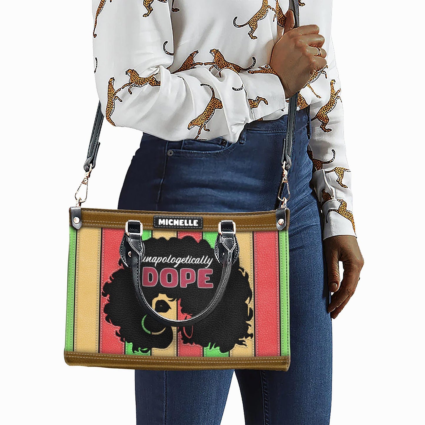 Empowering African American Leather Handbag | Custom Inspirational Purse | Personalized Christian Bag for Women