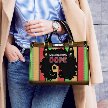 Empowering African American Leather Handbag | Custom Inspirational Purse | Personalized Christian Bag for Women