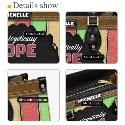 Empowering African American Leather Handbag | Custom Inspirational Purse | Personalized Christian Bag for Women