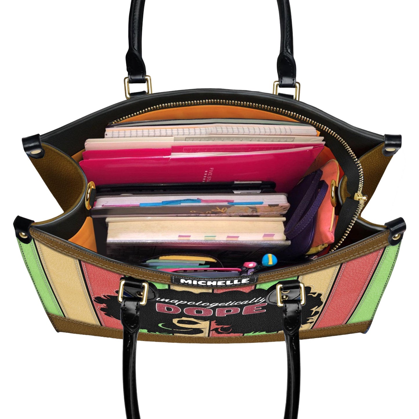 Empowering African American Leather Handbag | Custom Inspirational Purse | Personalized Christian Bag for Women