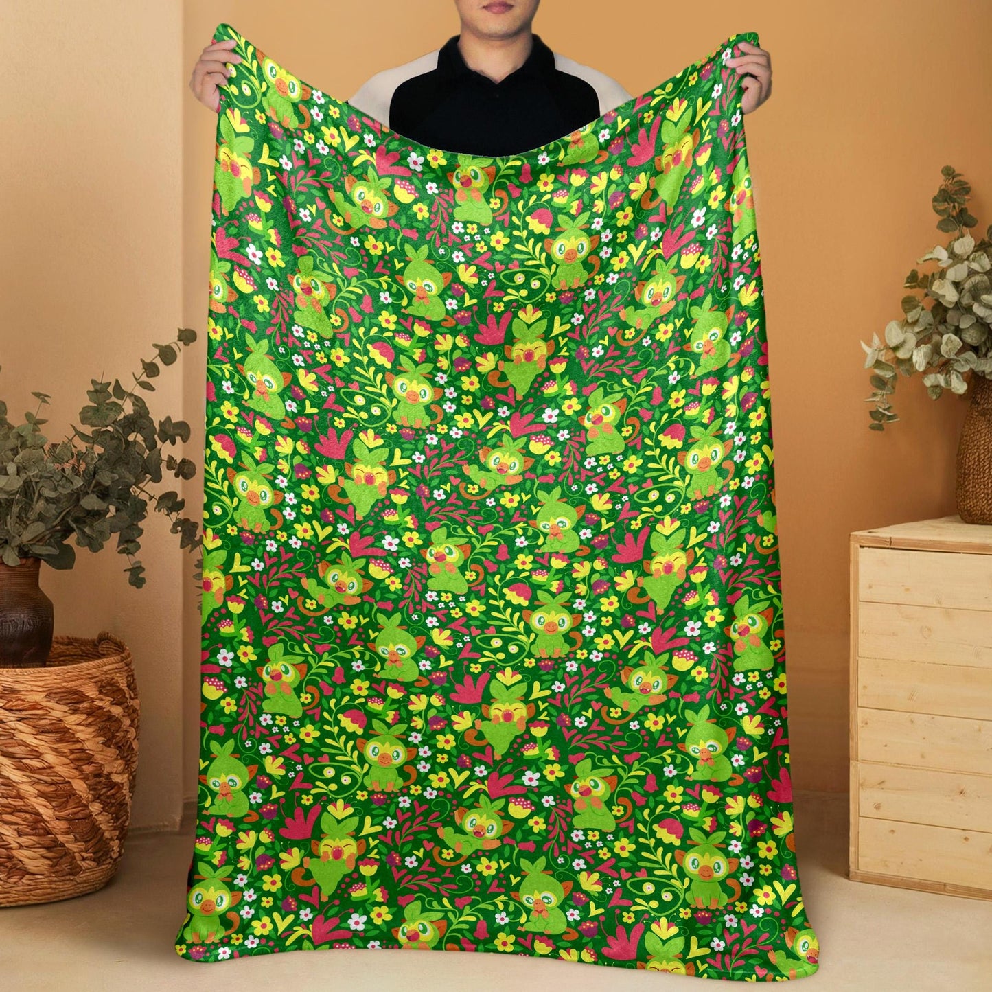 Grookey Fleece Blanket Home Decor Throw Blanket Cute Baby Blanket Grookey Blanket Gifts