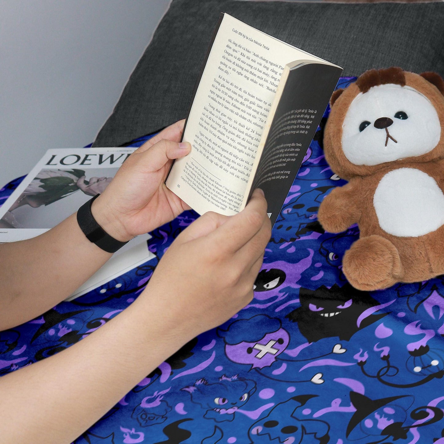 Gengar Fleece Blanket Home Decor Throw Blanket Bedroom Decor Baby Blanket Cute Gengar Blanket Gifts