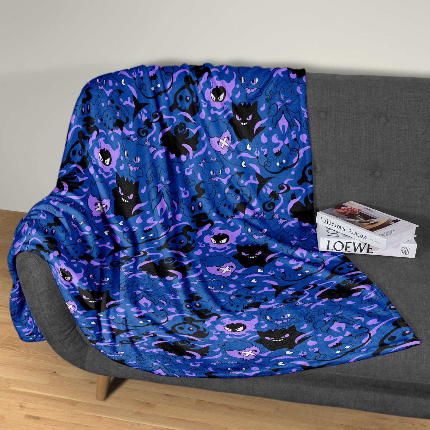 Gengar Fleece Blanket Home Decor Throw Blanket Bedroom Decor Baby Blanket Cute Gengar Blanket Gifts