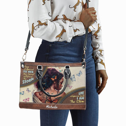 Custom African American "I Am The Storm" Leather Handbag | Inspirational Personalized Purse for Empowered Women
