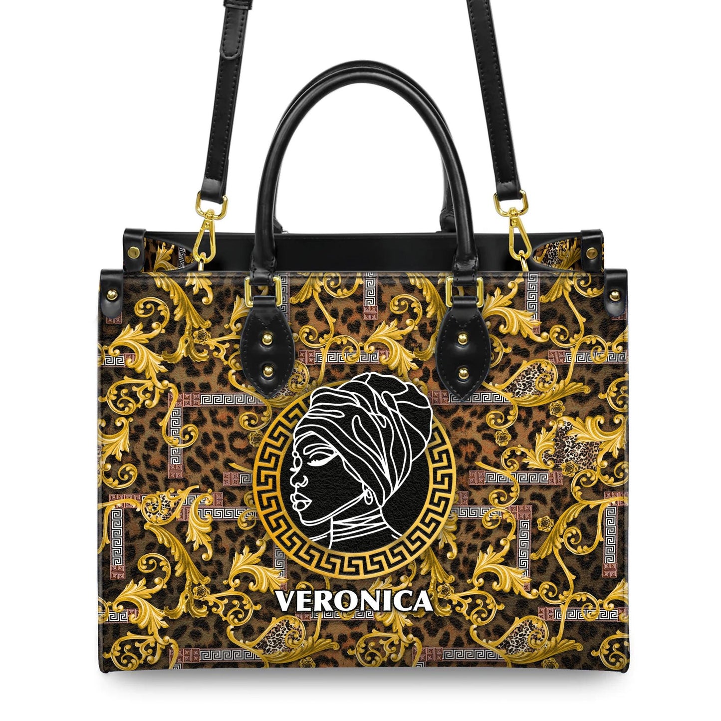 African American Empowerment Leather Handbag Personalized | Custom Inspirational Purse for Strong Women