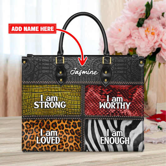 Personalized African American Melanin Leather Bag | Custom Stylish Handbag | Empowering Purse for Women of Color