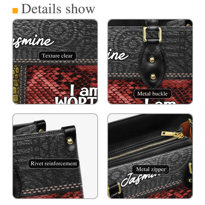 Personalized African American Melanin Leather Bag | Custom Stylish Handbag | Empowering Purse for Women of Color