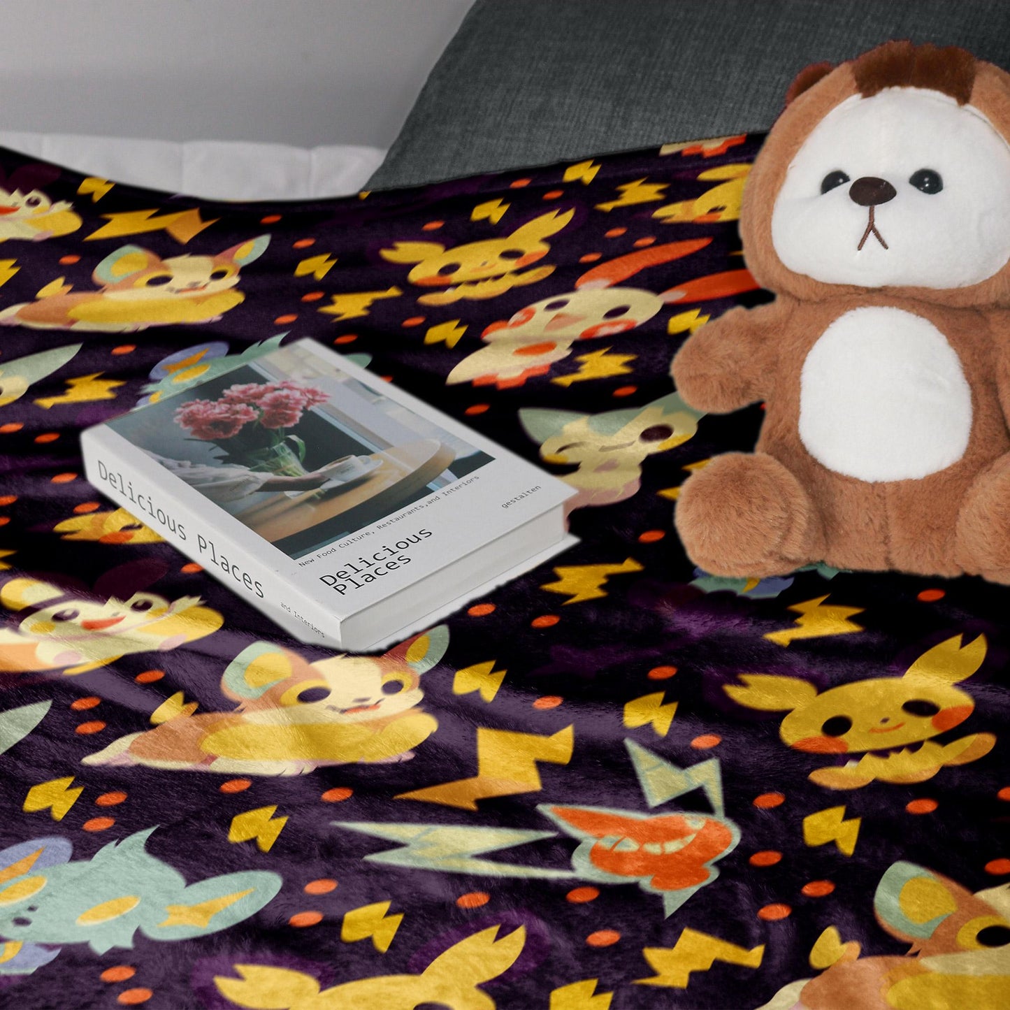 Pikachu Fleece Blanket Home Decor Pachirisu Blanket Throw Blanket Cute Chibi Baby Blanket Pikachu Blanket Gifts