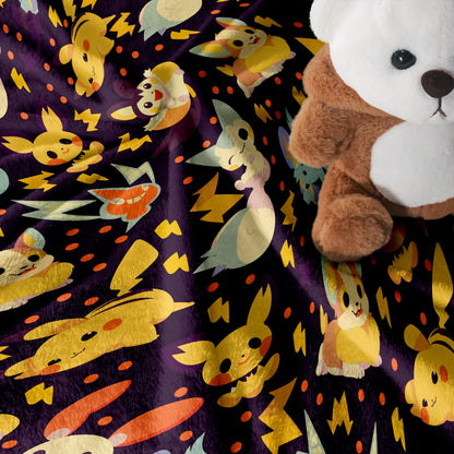 Pikachu Fleece Blanket Home Decor Pachirisu Blanket Throw Blanket Cute Chibi Baby Blanket Pikachu Blanket Gifts