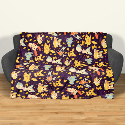 Pikachu Fleece Blanket Home Decor Pachirisu Blanket Throw Blanket Cute Chibi Baby Blanket Pikachu Blanket Gifts