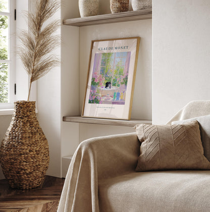 Black Pug Bathroom Print: Monet Style French Decor