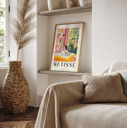 French Bulldog Bathroom Print: Matisse Style Funny Dog Art