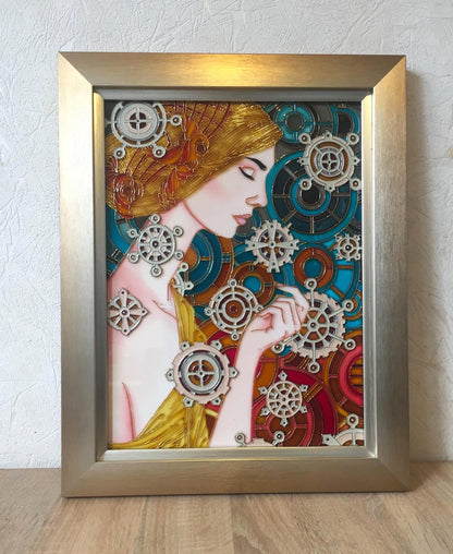 Stained glass panel Woman Mothers day gift Aesthetic room decor