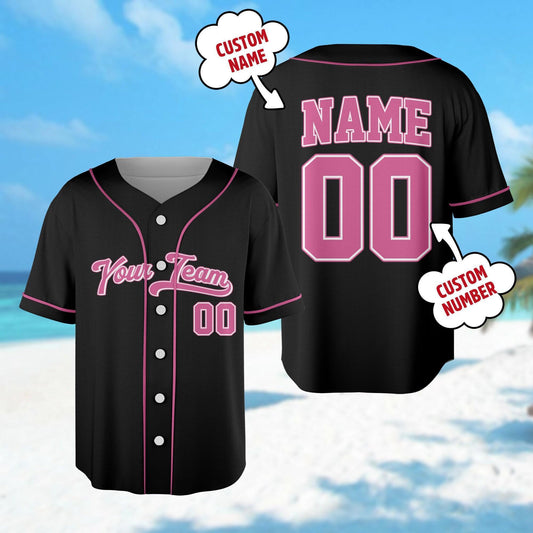 Personalized Team Name And Number, Custom Baseball Jersey Pink Collection, Custom Baseball Jersey, Baseball Jersey Uniform For Baseball Fans
