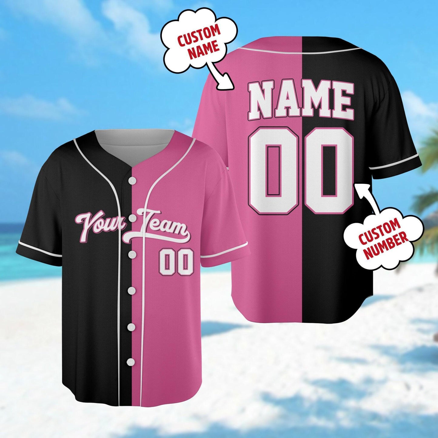 Personalized Team Name And Number, Custom Baseball Jersey Pink Collection, Custom Baseball Jersey, Baseball Jersey Uniform For Baseball Fans