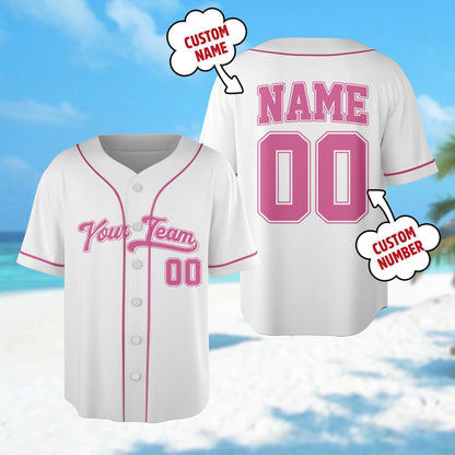 Personalized Team Name And Number, Custom Baseball Jersey Pink Collection, Custom Baseball Jersey, Baseball Jersey Uniform For Baseball Fans