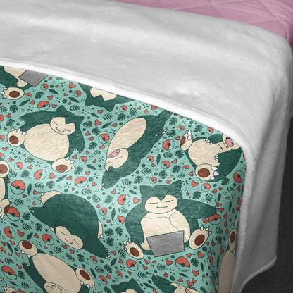 Snorlax Fleece Blanket Home Decor Throw Blanket Bedroom Decor Baby Blanket Sleep Snorlax Blanket Gifts