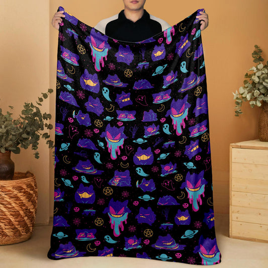 Gengar Fleece Blanket Home Decor Throw Blanket Bedroom Decor Baby Blanket Graffiti Gengar Blanket Gifts