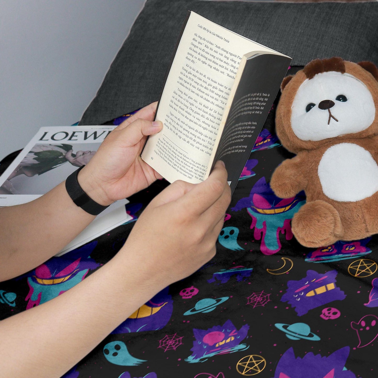 Gengar Fleece Blanket Home Decor Throw Blanket Bedroom Decor Baby Blanket Graffiti Gengar Blanket Gifts