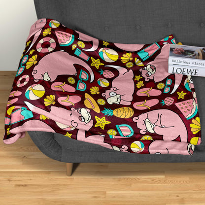Slowpoke Fleece Blanket Home Decor Throw Blanket Cute Baby Blanket Cotton Blanket Slowpoke Blanket Gifts