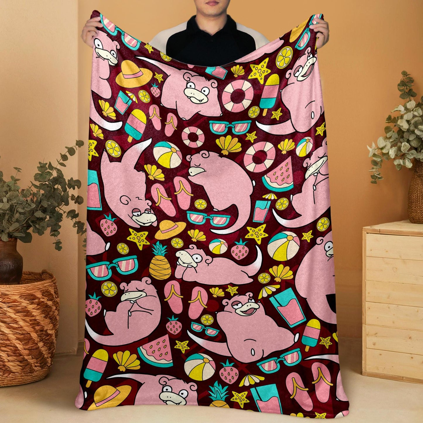 Slowpoke Fleece Blanket Home Decor Throw Blanket Cute Baby Blanket Cotton Blanket Slowpoke Blanket Gifts