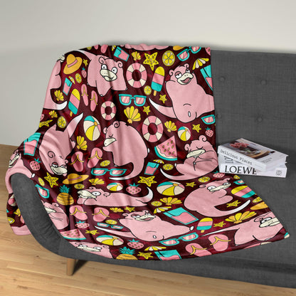 Slowpoke Fleece Blanket Home Decor Throw Blanket Cute Baby Blanket Cotton Blanket Slowpoke Blanket Gifts