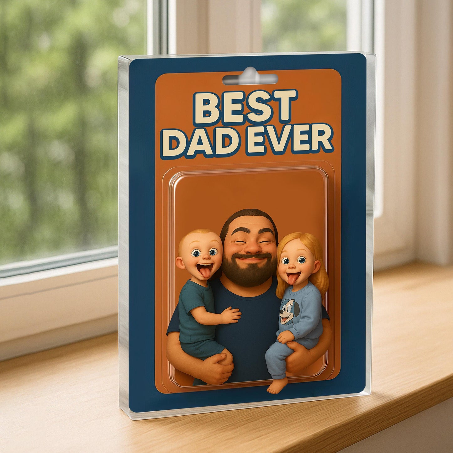 Personalized Picture Father's Day Gift For Dad, Custom Photo Dad And Kids Action Figure Acrylic Block, Best Dad Ever, Father's Day 2025