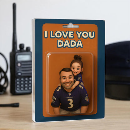 Personalized Picture Father's Day Gift For Dad, Custom Photo Dad And Kids Action Figure Acrylic Block, Best Dad Ever, Father's Day 2025