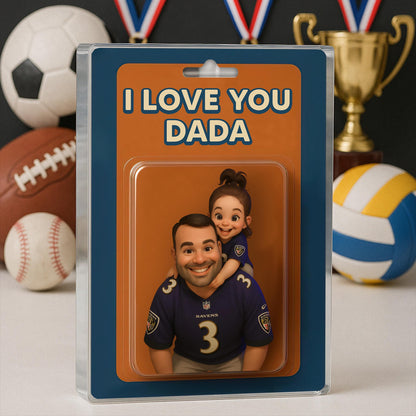Personalized Picture Father's Day Gift For Dad, Custom Photo Dad And Kids Action Figure Acrylic Block, Best Dad Ever, Father's Day 2025