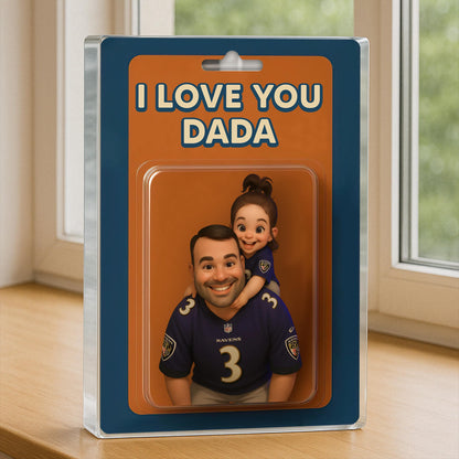 Personalized Picture Father's Day Gift For Dad, Custom Photo Dad And Kids Action Figure Acrylic Block, Best Dad Ever, Father's Day 2025
