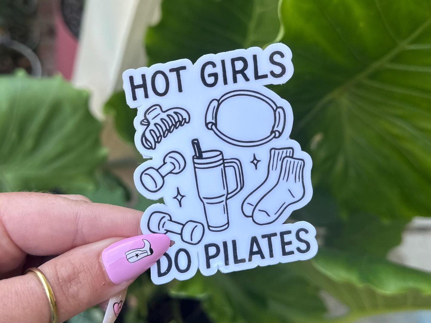 Hot Girls Do Pilates Waterproof Sticker, Mental Health Stickers, Handdrawn Art, Bestfriend Gifts, Positivity, Funny