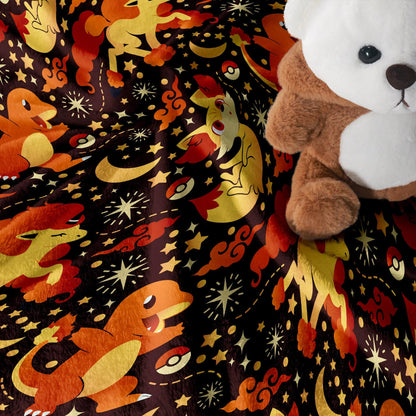 Charmander Fleece Blanket Home Decor Fire Fennekin Blanket Throw Blanket Cute Baby Blanket Charmander Blanket Gifts