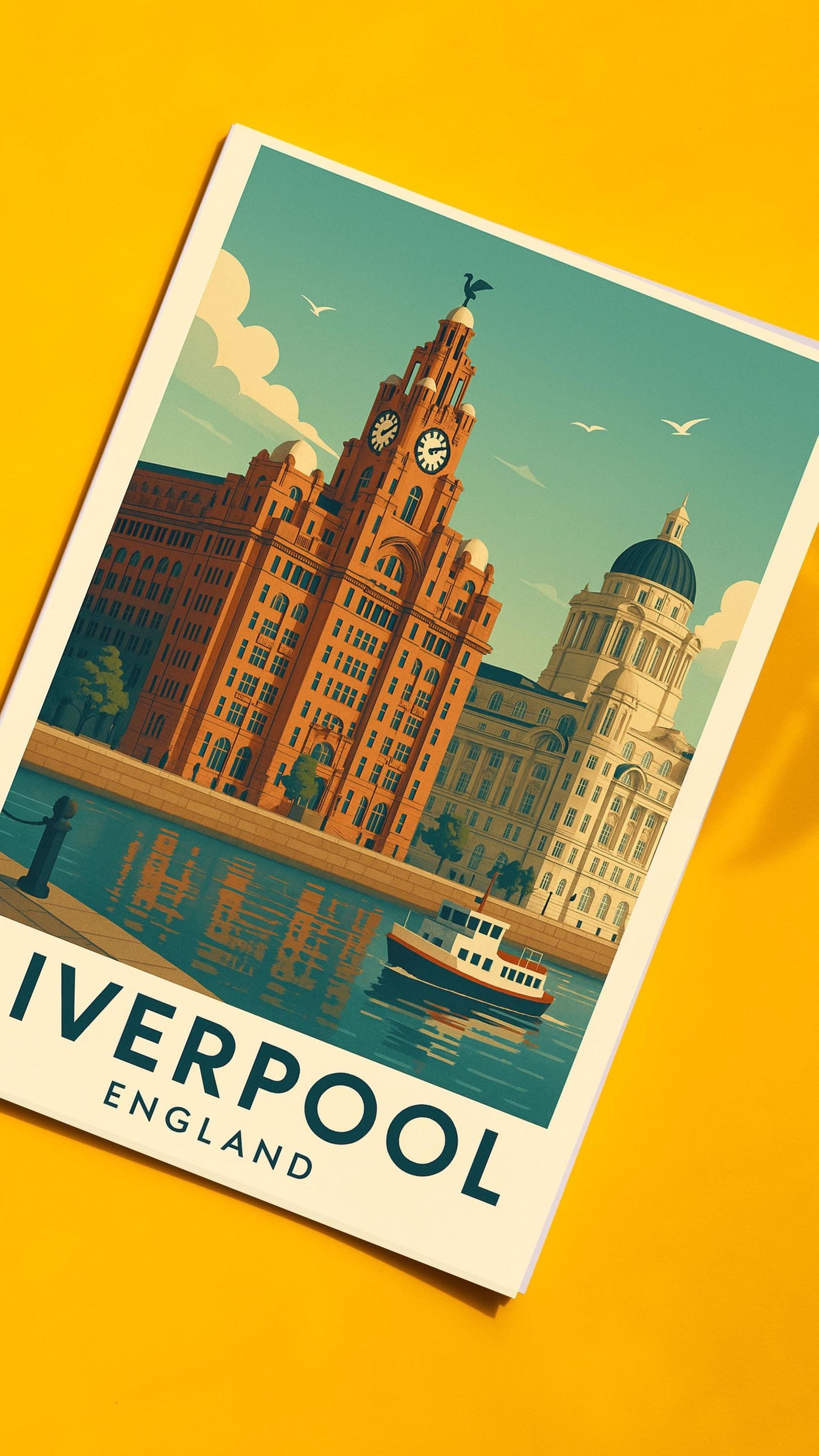 Liverpool Poster Wall Art, Liverpool Travel Print, Britain Wall Art, Wedding & Birthday Gift, Travel Home Decor, UK Modern Cityscape Artwork