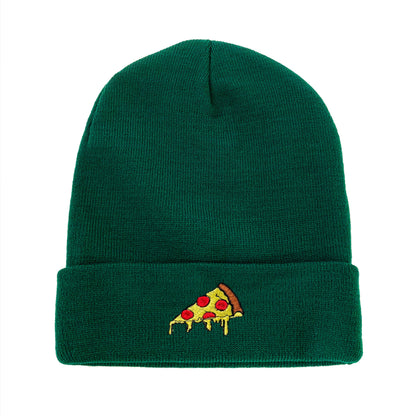 Pizza Slice Embroidered Beanie Winter Beanie