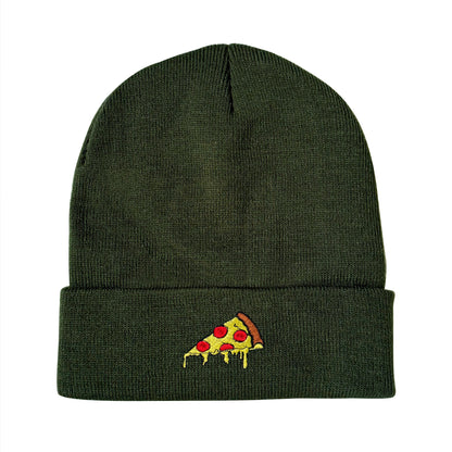 Pizza Slice Embroidered Beanie Winter Beanie