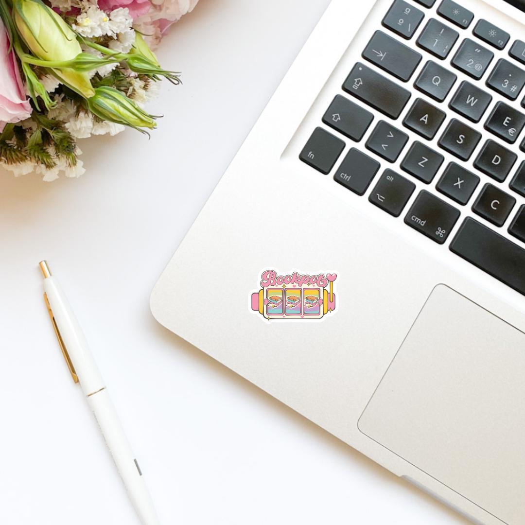 Bookpot Jackpot Bookish Vinyl Sticker | Kindle Stickers | Book Club | Bookish Stickers | Funny | Die Cut