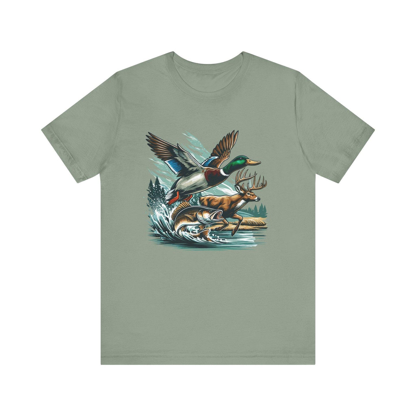 Wildlife Graphic Tee: Outdoorsy Hunter Fisherman Unisex Shirt