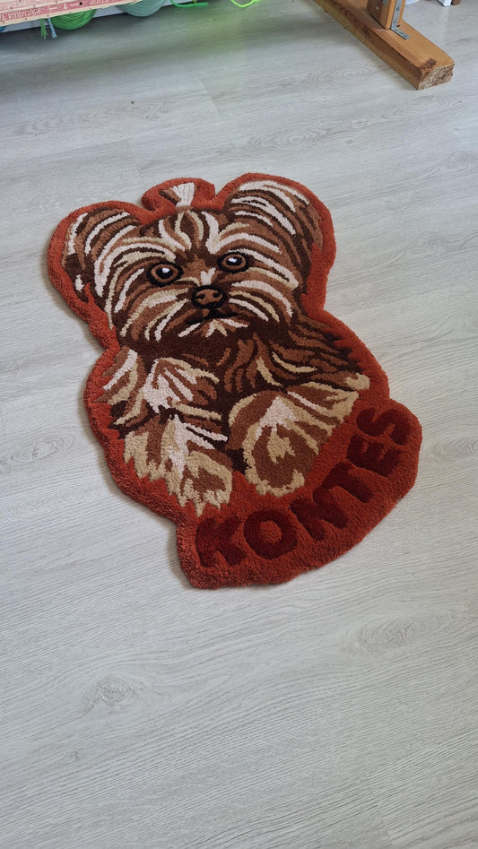 Custom Pet Portrait Rug: Handmade Tufted Dog & Cat Rug