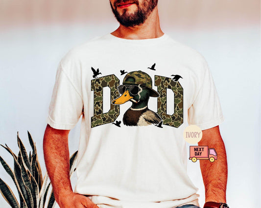 Comfort Colors® Hunting Dad T-Shirt, Duck Hunting Shirt, Mallard Duck Shirt, Daddy of Hunters, Camo Dad Shirt, Hunting Season, Daddy Shirt