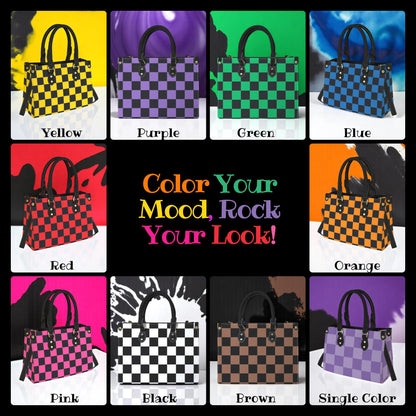 Checkmate Checkered Box Purse. Multiple Color Options, Vegan Leather Handbag, Top Handle, High-quality Crossbody Bag, Shoulder bag