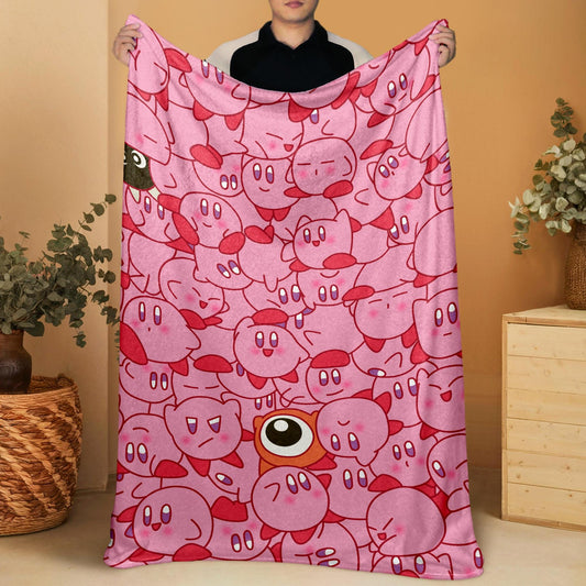 Kirby Fleece Blanket Home Decor Throw Blanket Bedroom Decor Baby Blanket Cute Kirby Blanket Gifts